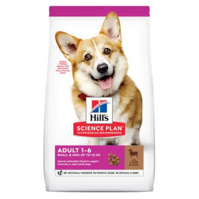HILL'S SCIENCE PLAN CÃO ADULT SMALL&MINI LAMB&RICE 1,5kg