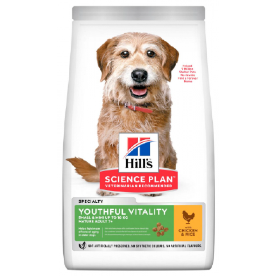 HILL'S SCIENCE PLAN CÃO SENIOR VITALITY 7+ SMALL&MINI CHICKEN 1,5 kg HILL'S SCIENCE PLAN CÃO SENIOR VITALITY 7+ SMALL&MINI CHICKEN 1,5 kg