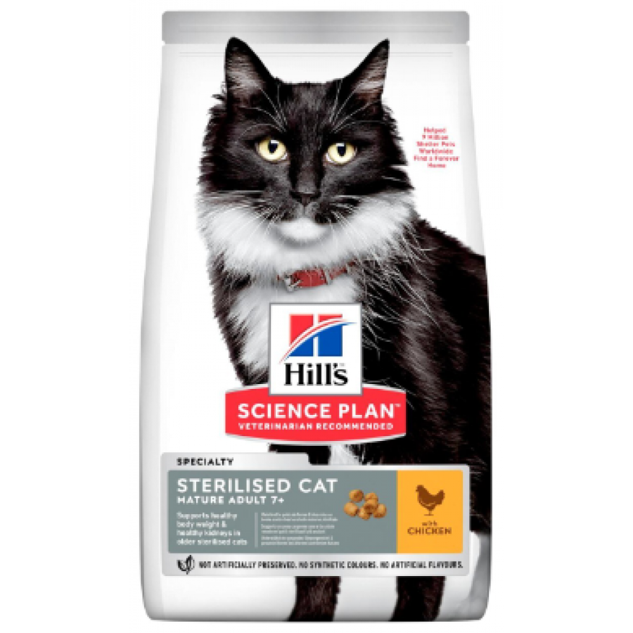 HILL'S SCIENCE PLAN GATO MATURE ADULT 7+ STERILISED CHICKEN 1,5KG HILL'S SCIENCE PLAN GATO MATURE ADULT 7+ STERILISED CHICKEN 1,5KG