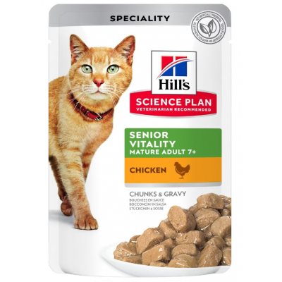 HILL'S SCIENCE PLAN GATO SENIOR VITALITY FRANGO  85G (12 SAQUETAS)