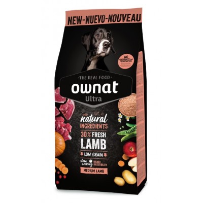 OWNAT ULTRA CÃO MEDIUM LAMB & RICE  14KG