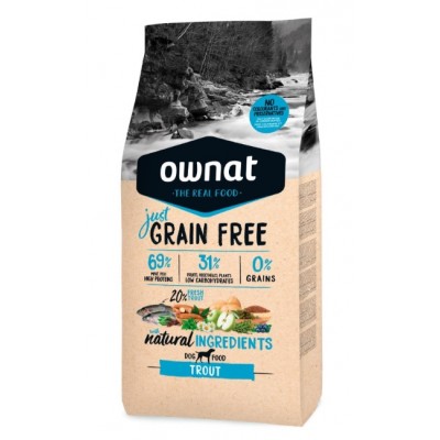 OWNAT JUST GF CÃO ADULTO TROUT  14KG