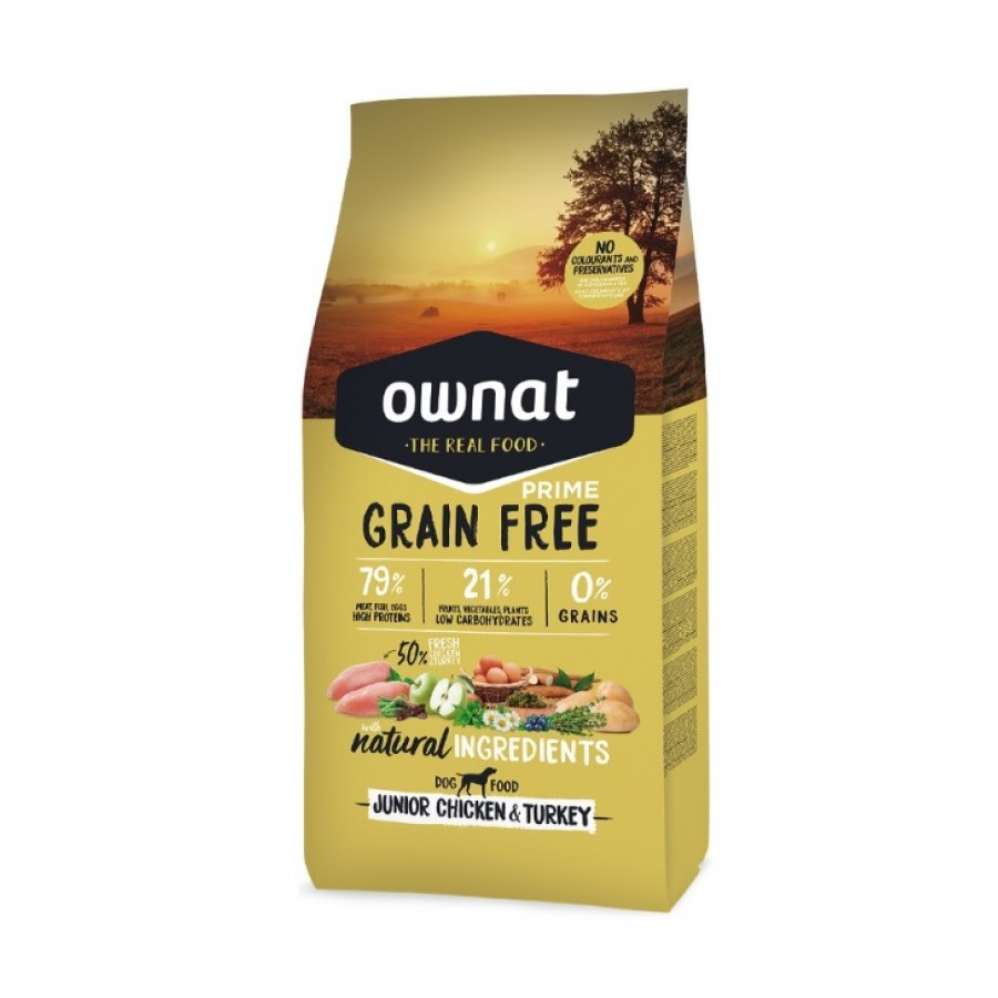 OWNAT GF PRIME  CÃO JUNIOR CHICKEN & TURKEY 3KG