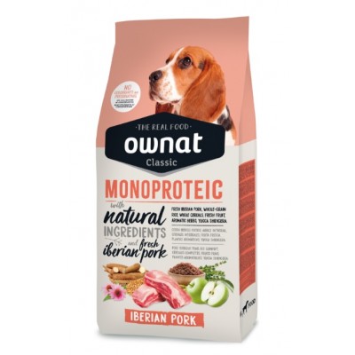 OWNAT CLASSIC CÃO MONOPROTEIC IBERIAN PORK  12KG