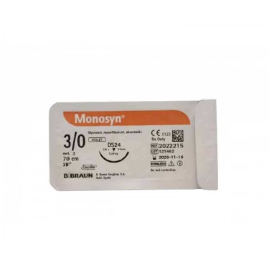 FIO SINTETICO MONOFILAMENTO MONOSYN VIOTETA 3/0 DS24 90CM - (caixa 12 unidades) FIO SINTETICO MONOFILAMENTO MONOSYN VIOTETA 3/0 DS24 90CM - (caixa 12 unidades)