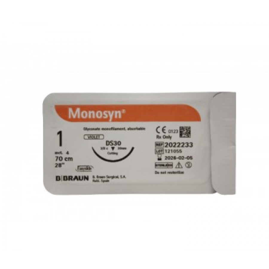 FIO SINTETICO MONOFILAMENTO MONOSYN VIOTETA 1 DS30 70CM - (caixa 12 unidades) FIO SINTETICO MONOFILAMENTO MONOSYN VIOTETA 1 DS30 70CM - (caixa 12 unidades)