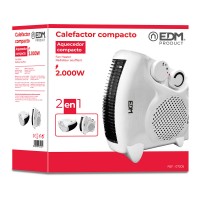 AQUECEDOR COMPACTO 2 EM 1 VERTICAL/HORIZONTAL 1.000 - 2.000 W BRANCO AQUECEDOR COMPACTO 2 EM 1 VERTICAL/HORIZONTAL 1.000 - 2.000 W BRANCO