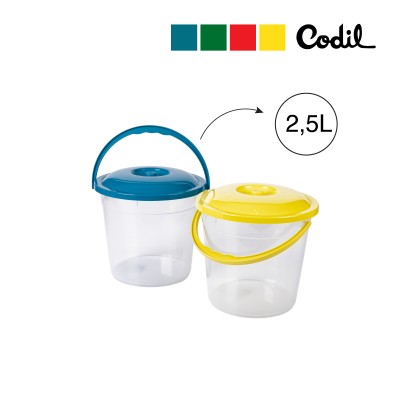 BALDE COM TAMPA AZUL 2,5 LITROS