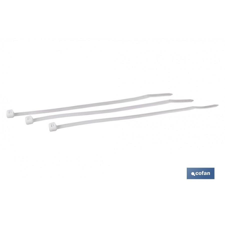 ABRAÇADEIRAS DE NYLON PA 6.6 BRANCA 3,6X140MM -100 UNIDADES ABRAÇADEIRAS DE NYLON PA 6.6 BRANCA 3,6X140MM -100 UNIDADES