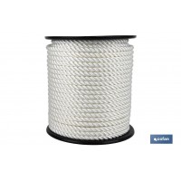 CORDA MULTIFILAMENTO 100% POLIESTER BRANCO 20MM - ROLO 100MT CORDA MULTIFILAMENTO 100% POLIESTER BRANCO 20MM - ROLO 100MT