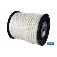CORDA MULTIFILAMENTO 100% POLIESTER BRANCO 20MM - ROLO 100MT CORDA MULTIFILAMENTO 100% POLIESTER BRANCO 20MM - ROLO 100MT