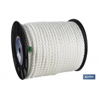 CORDA MULTIFILAMENTO 100% POLIESTER BRANCO 20MM - ROLO 100MT CORDA MULTIFILAMENTO 100% POLIESTER BRANCO 20MM - ROLO 100MT
