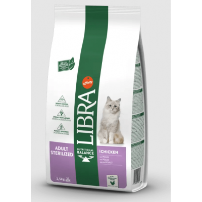 LIBRA GATO ADULTO ESTERILIZADO FRANGO - SC  1,5 KILOS
