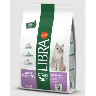 LIBRA GATO ADULTO ESTERILIZADO FRANGO - SC 3 KILOS