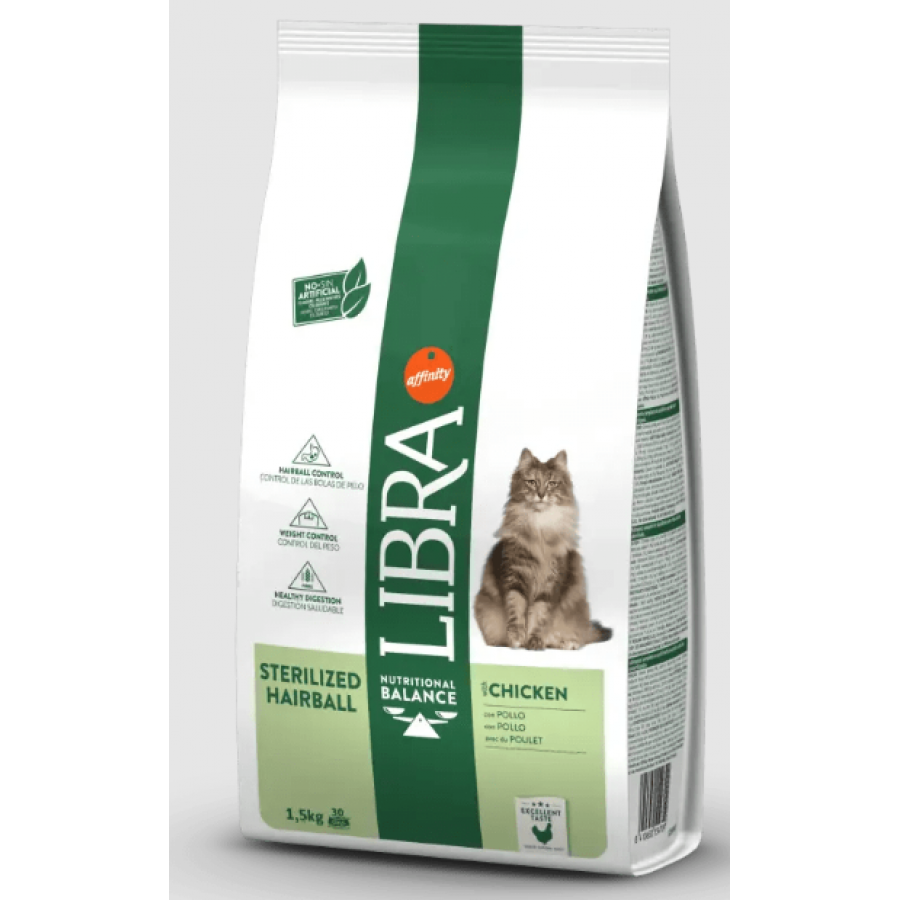 LIBRA GATO ADULTO ESTERILIZADO HAIRBALL - SC 1,5 KILOS LIBRA GATO ADULTO ESTERILIZADO HAIRBALL - SC 1,5 KILOS