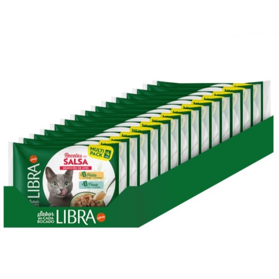 LIBRA GATO WET MOLHO FRANGO&PERU-  60X85GR ( PACK JUMBO )
