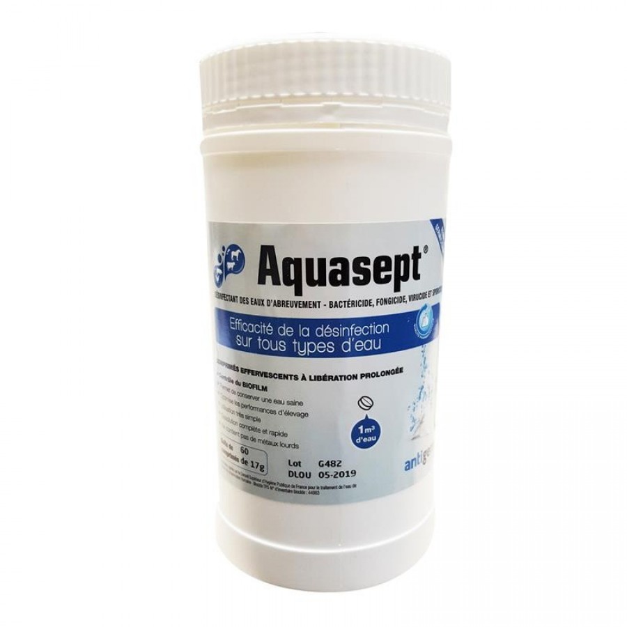AQUASEPT PASTILHAS DESINFECTANTES - CX 60 AQUASEPT PASTILHAS DESINFECTANTES - CX 60