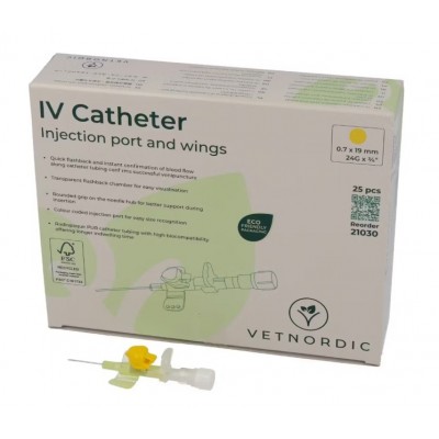 CATETER IV  0.7X19MM  24G AMARELO (25 UNIDADES)