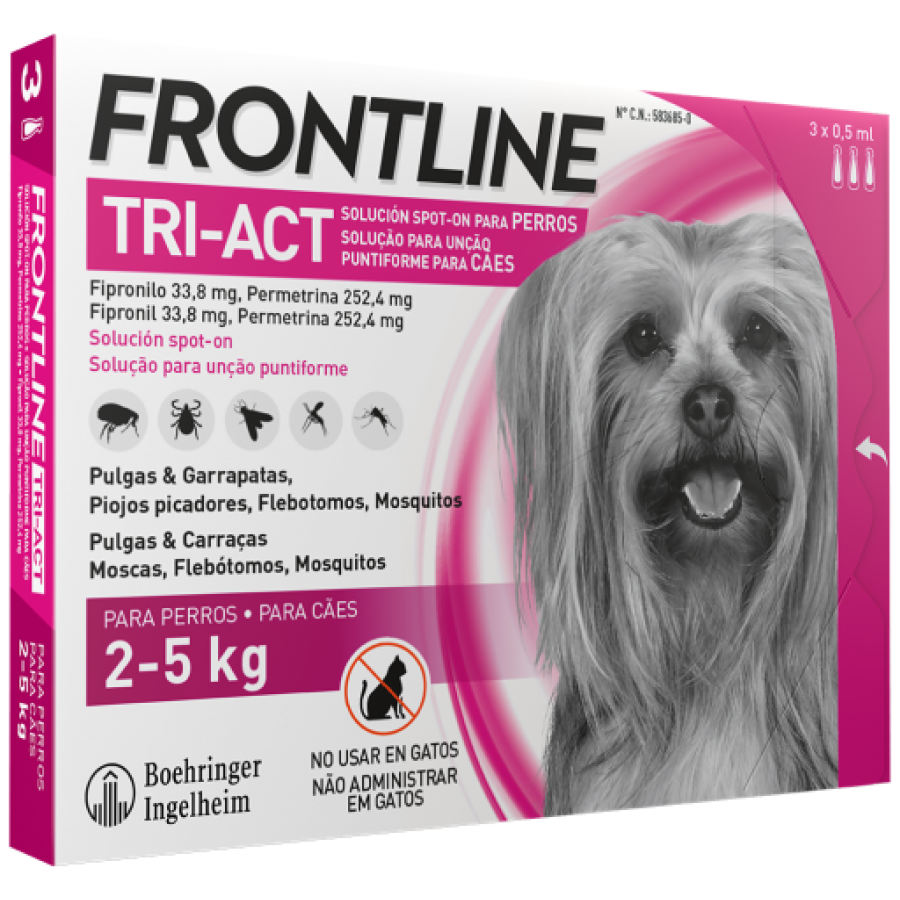 FRONTLINE TRI-ACT 3 PIPETAS - 2 - 5 KG FRONTLINE TRI-ACT 3 PIPETAS - 2 - 5 KG