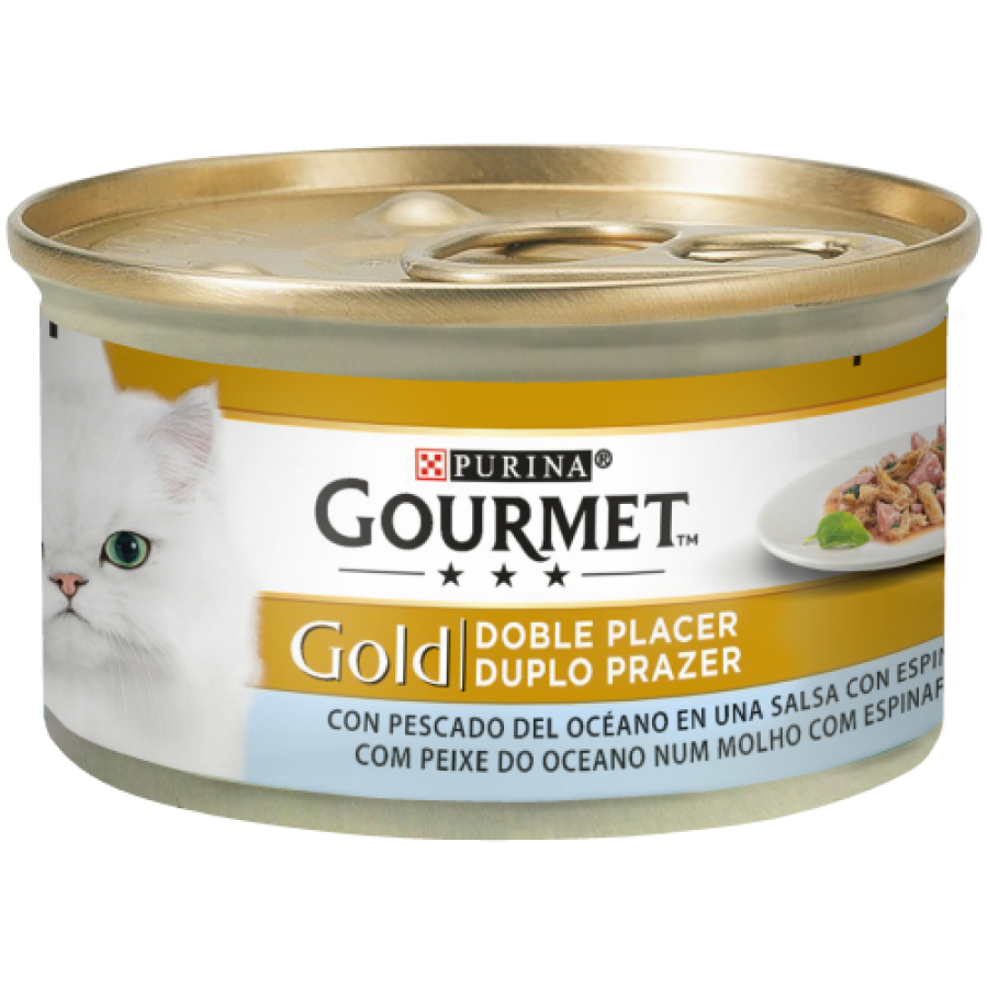 PURINA GATO GOURMET GOLD DUPLO PRAZER PEIXE DO OCEANO - 85GR PURINA GATO GOURMET GOLD DUPLO PRAZER PEIXE DO OCEANO - 85GR