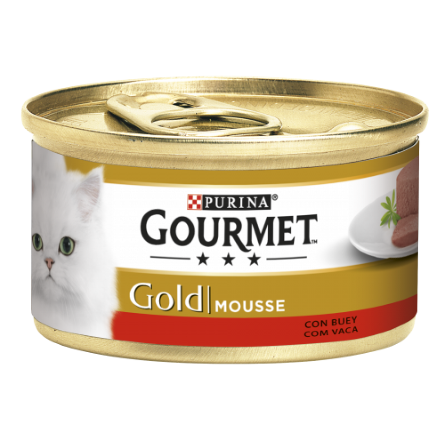 PURINA GATO GOURMET GOLD MOUSSE CARNE DE VACA -85GR PURINA GATO GOURMET GOLD MOUSSE CARNE DE VACA -85GR