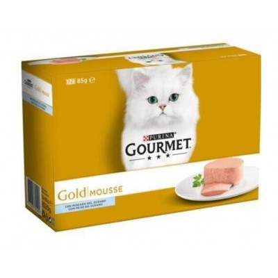 PURINA GATO GOURMET GOLD MOUSSE PEIXE DO OCEANO (12X85GR)