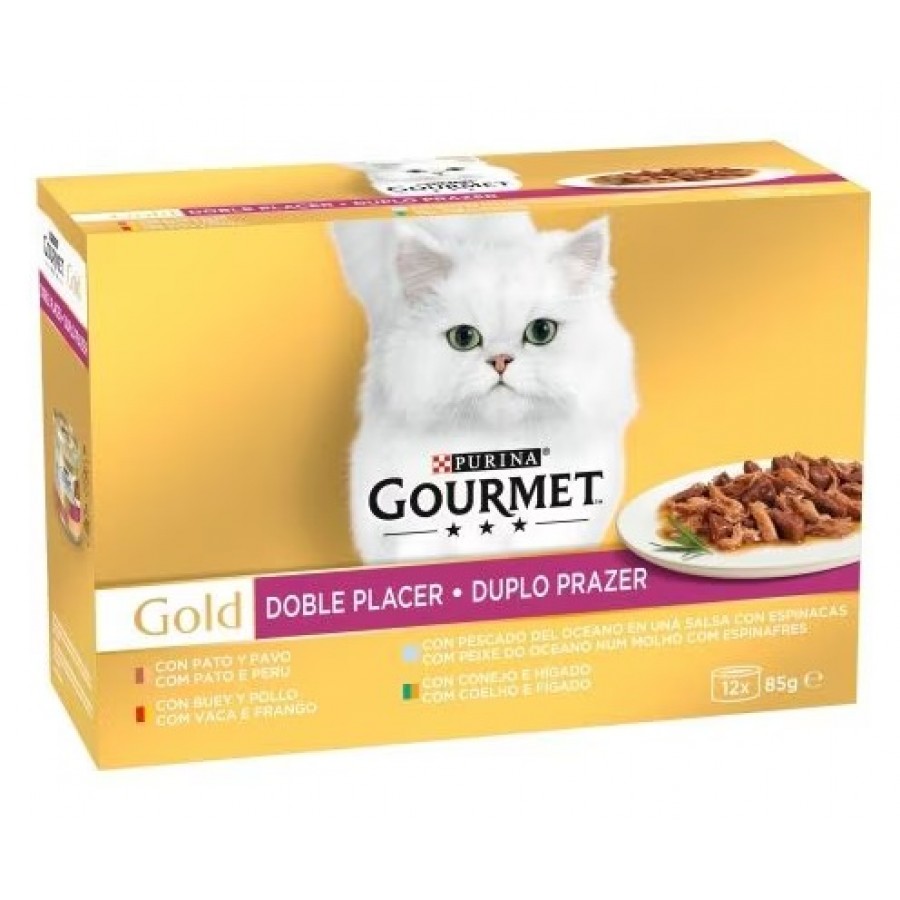 PURINA GATO GOURMET GOLD DUPLO PRAZER (12X85GR) PURINA GATO GOURMET GOLD DUPLO PRAZER (12X85GR)