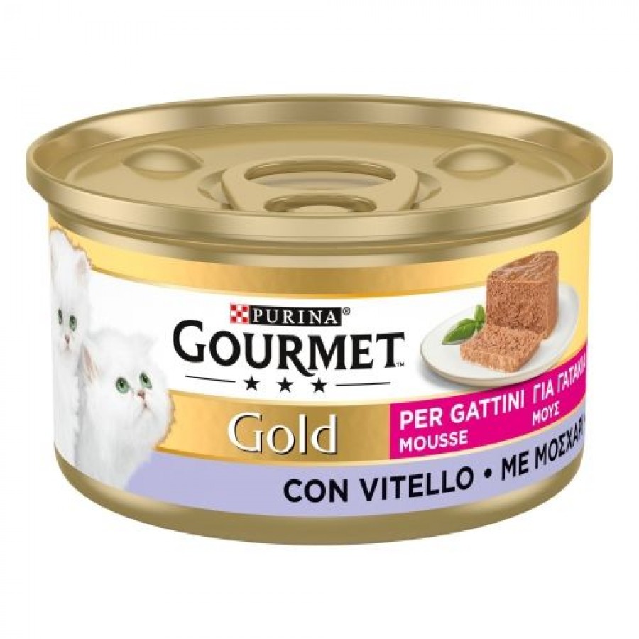 PURINA GATO GOURMET GOLD MOUSSE GATINHOS VITELA - 85GR PURINA GATO GOURMET GOLD MOUSSE GATINHOS VITELA - 85GR