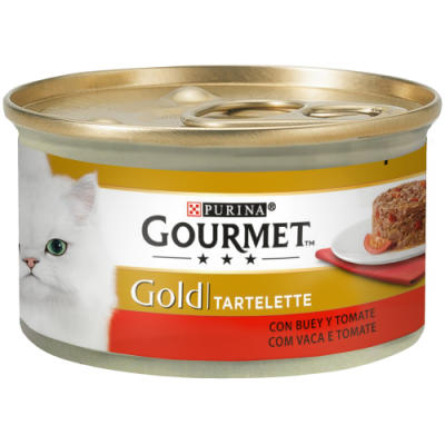 PURINA GATO GOURMET GOLD TARTELETTE CARNE DE VACA E TOMATE  - 85GR