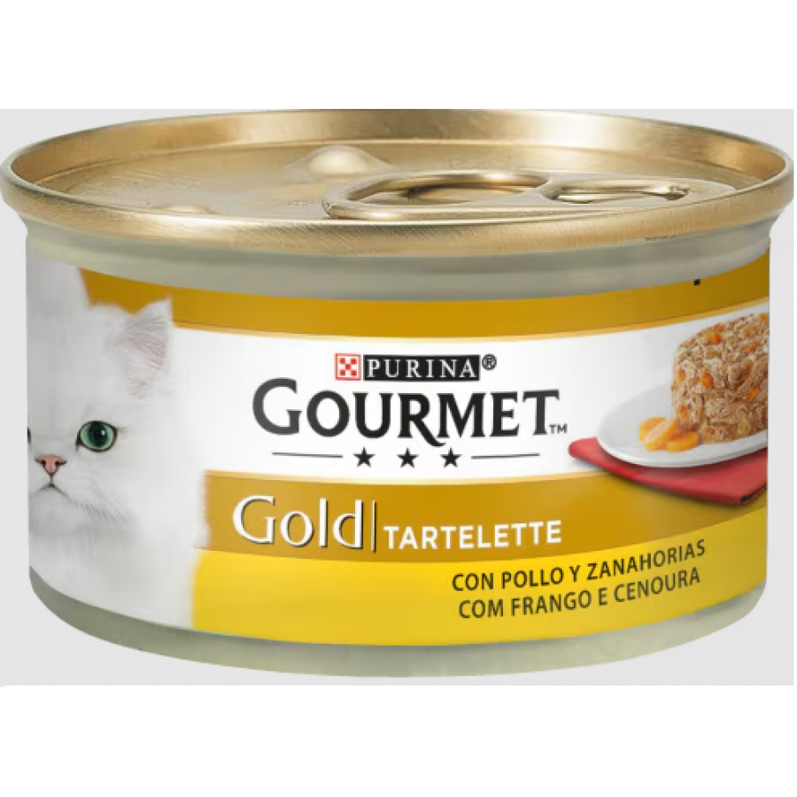 PURINA GATO GOURMET GOLD TARTELETTE FRANGO E CENOURA - 85GR PURINA GATO GOURMET GOLD TARTELETTE FRANGO E CENOURA - 85GR