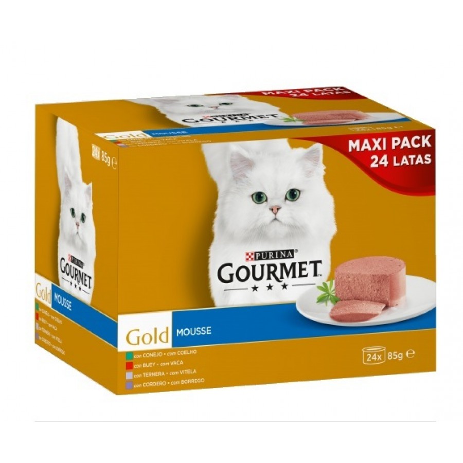 PURINA GATO GOURMET GOLD MOUSSE VACA MAXI PACK (24X85GR) PURINA GATO GOURMET GOLD MOUSSE VACA MAXI PACK (24X85GR)