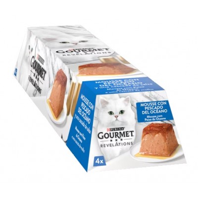 PURINA GATO GOURMET REVELATIONS MOUSSE PEIXE DO OCEANO (4x57GR)