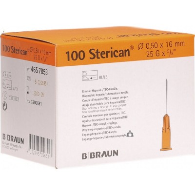 AGULHA DESCARTAVEL G25 0.5X16MM LARANJA STERICAN - (caixa 100 unidades)