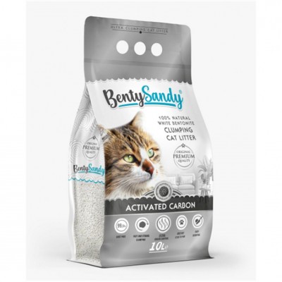 AREIA P/ GATOS BENTYSANDY SUPER AGLOMERANTE CARVAO  - 10LT / 8 KG