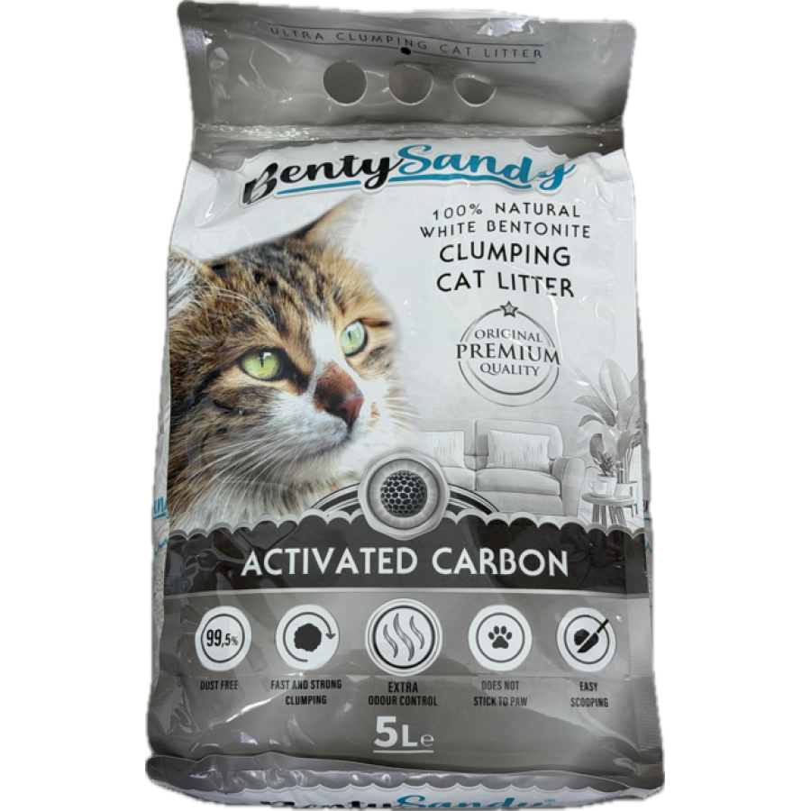 AREIA P/ GATOS BENTYSANDY SUPER AGLOMERANTE CARVAO - 5LT / 4 KG AREIA P/ GATOS BENTYSANDY SUPER AGLOMERANTE CARVAO - 5LT / 4 KG