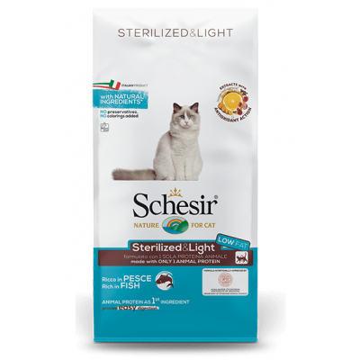 SCHESIR GATO ADULTO ESTERILIZADO & LIGHT PEIXE  - 1,5KG