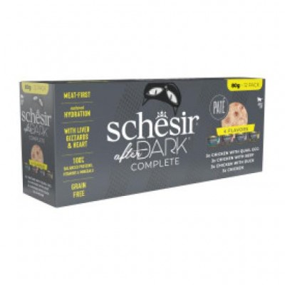 SCHESIR - GATO ADULTO (PACK AFTER DARK CALDO HUMIDO) 12X80 GR
