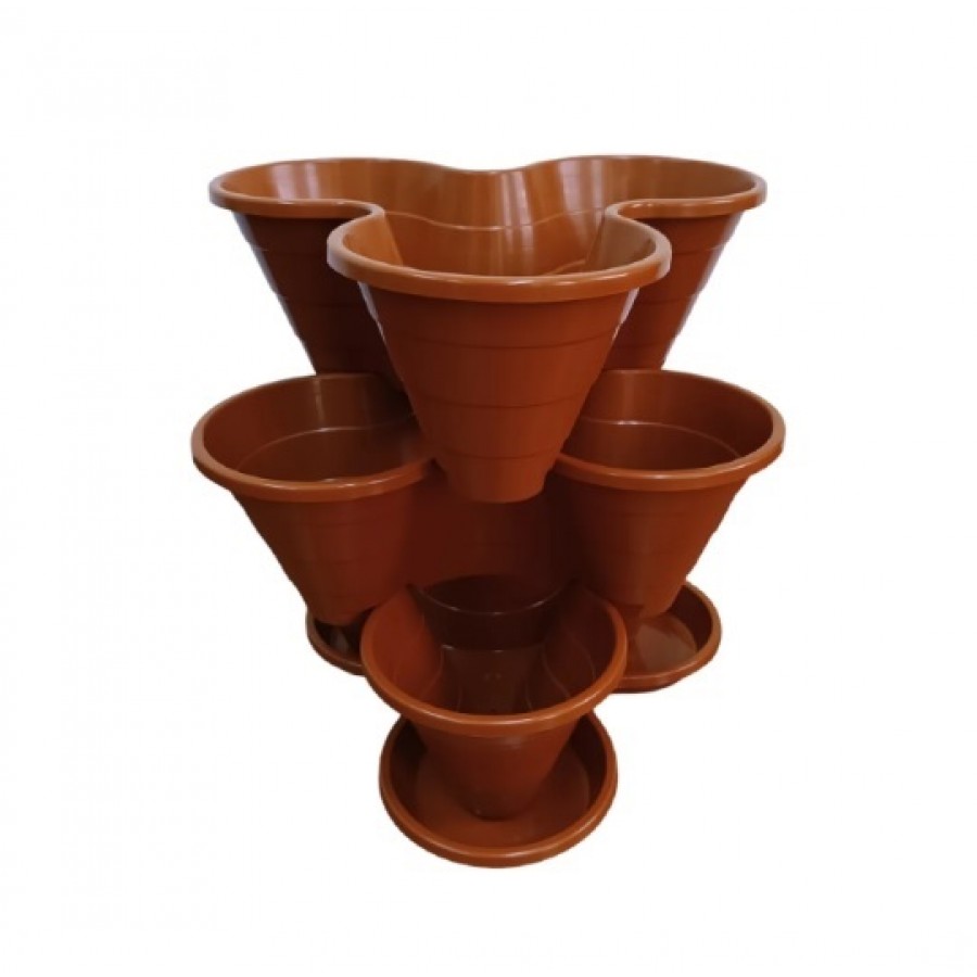 KIT VASOS HORTO VERTICAL ECO 3BT5L CASTANHO KIT VASOS HORTO VERTICAL ECO 3BT5L CASTANHO