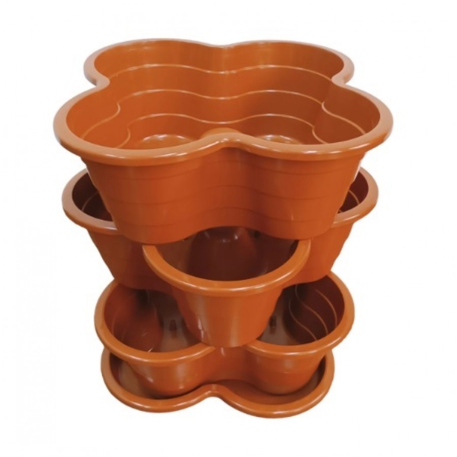 KIT VASOS HORTO VERTICAL ECO 3BX6L CASTANHO KIT VASOS HORTO VERTICAL ECO 3BX6L CASTANHO