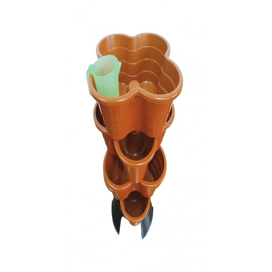 KIT VASOS HORTO VERTICAL ECO 4BX26L CASTANHO