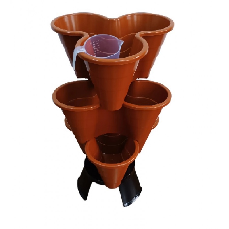 KIT VASOS HORTO VERTICAL ECO 3BT12L CASTANHO REFª283 KIT VASOS HORTO VERTICAL ECO 3BT12L CASTANHO REFª283