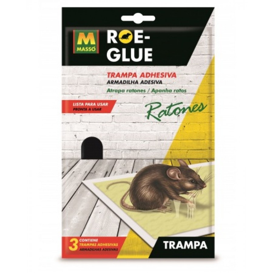 ROE-GLUE ARMADILHA ADESIVA PARA RATOS 3 UNIDADES ROE-GLUE ARMADILHA ADESIVA PARA RATOS 3 UNIDADES