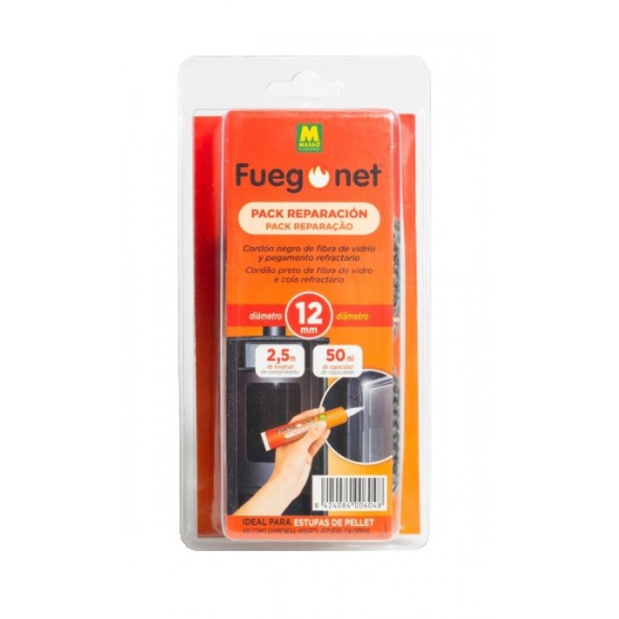 FUEGONET PACK DE REPARAÇÃO CORDÃO 12MM E COLA REFRATÁRIA 50ML FUEGONET PACK DE REPARAÇÃO CORDÃO 12MM E COLA REFRATÁRIA 50ML