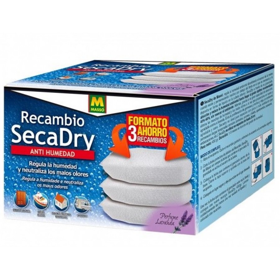 SECADRY ANTI HUMIDADE RECARGA 450G PACK 3 UNIDADES SECADRY ANTI HUMIDADE RECARGA 450G PACK 3 UNIDADES