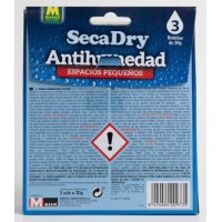 SECADRY ANTI HUMIDADE PACK 3 UNIDADES SAQUETAS PARA ESPAÇOS PEQUENOS 30G SECADRY ANTI HUMIDADE PACK 3 UNIDADES SAQUETAS PARA ESPAÇOS PEQUENOS 30G