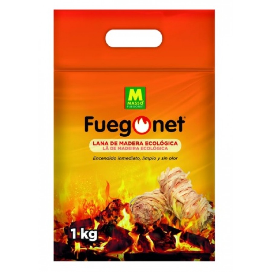 FUEGONET LÂ DE MADEIRA PARA IGNIÇÃO - 1KG FUEGONET LÂ DE MADEIRA PARA IGNIÇÃO - 1KG