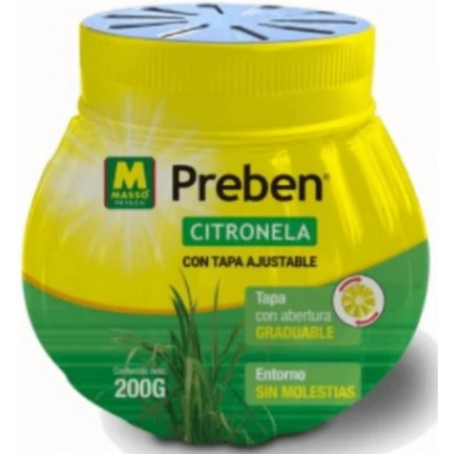 PREBEN GEL DE CITRONELA COM TAMPA AJUSTÁVEL 200G PREBEN GEL DE CITRONELA COM TAMPA AJUSTÁVEL 200G