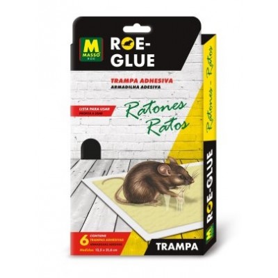 ROE-GLUE ARMADILHA ADESIVA PARA RATOS 6 UNIDADES