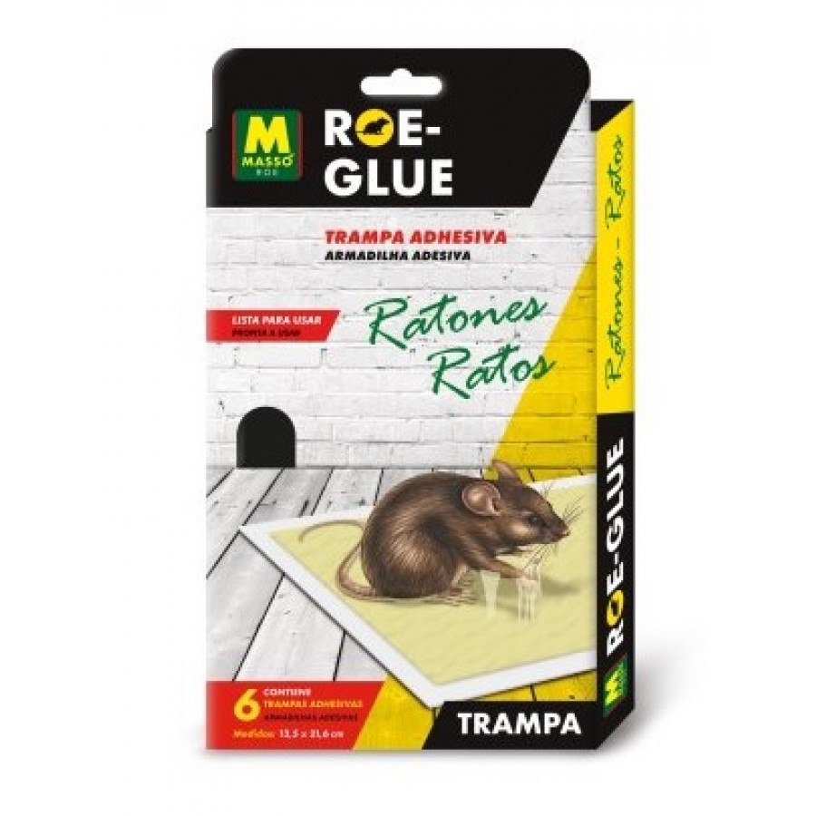 ROE-GLUE ARMADILHA ADESIVA PARA RATOS 6 UNIDADES ROE-GLUE ARMADILHA ADESIVA PARA RATOS 6 UNIDADES
