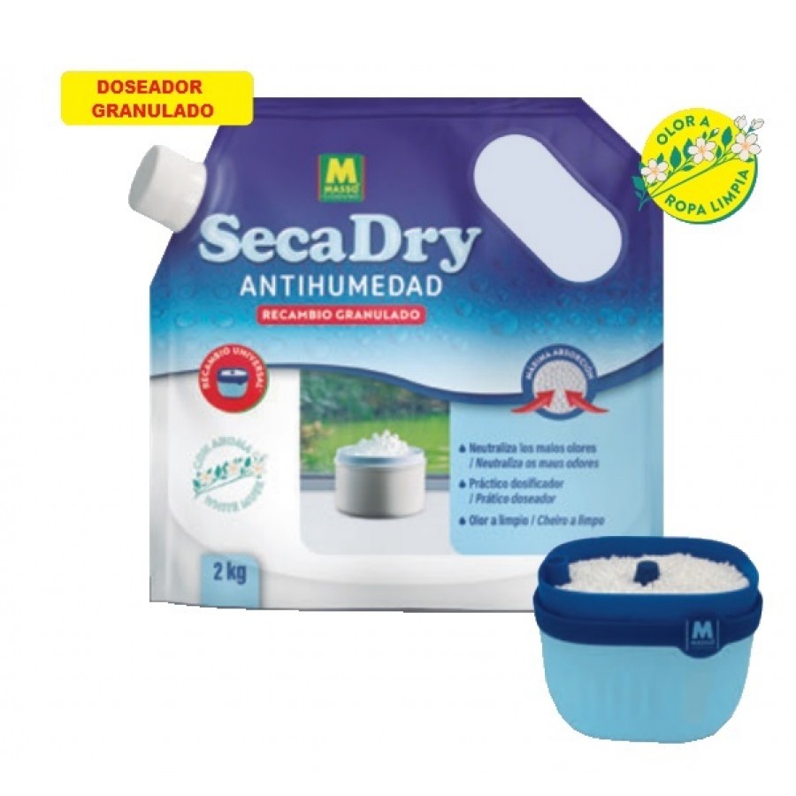 SECADRY ANTI HUMIDADE RECARGA GRANULADA ALMÍSCAR BRANCO 2KG SECADRY ANTI HUMIDADE RECARGA GRANULADA ALMÍSCAR BRANCO 2KG